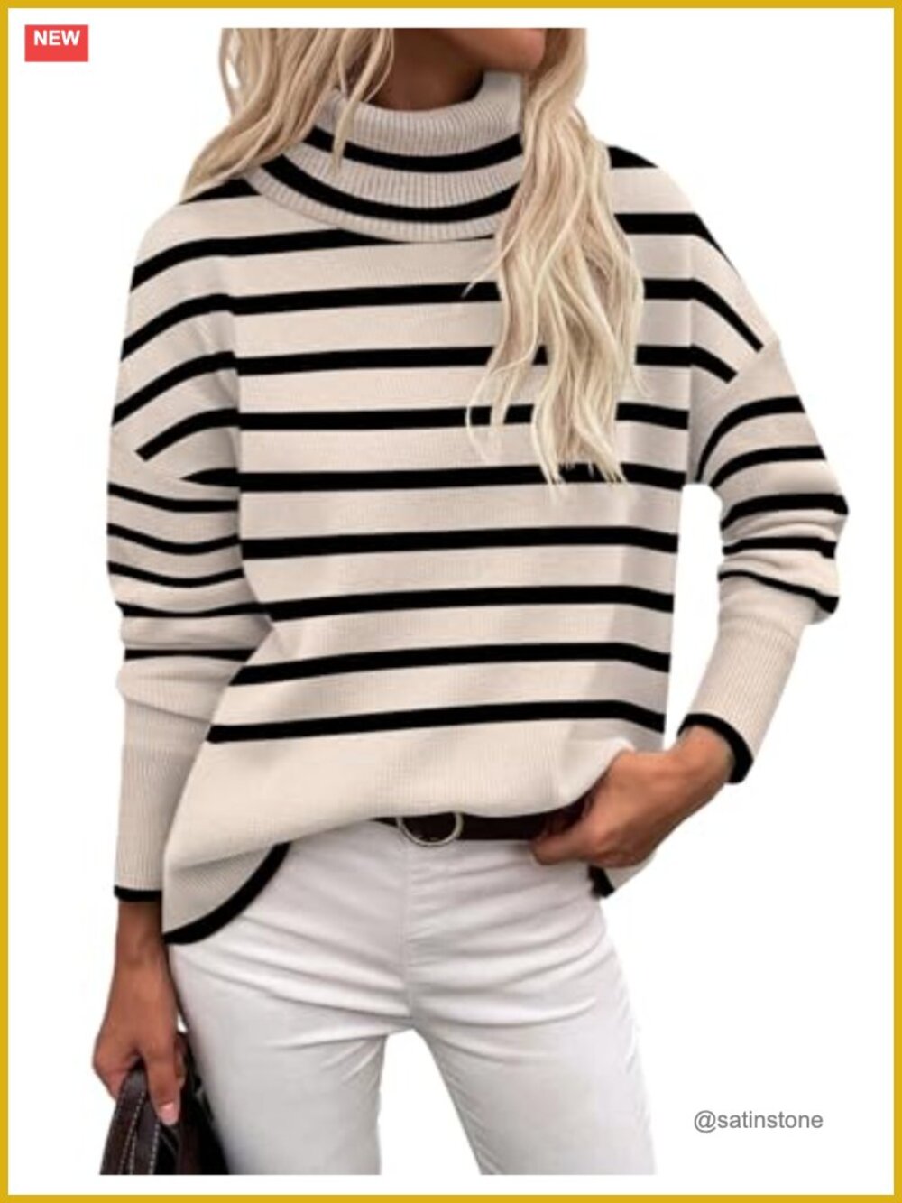 Women's Chunky Knit Turtleneck Sweater Oversized Long Sleeve Pullover